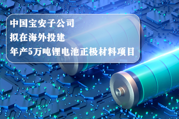 中国宝安子公司拟在海外投建年产5万吨锂电池正极材料项目